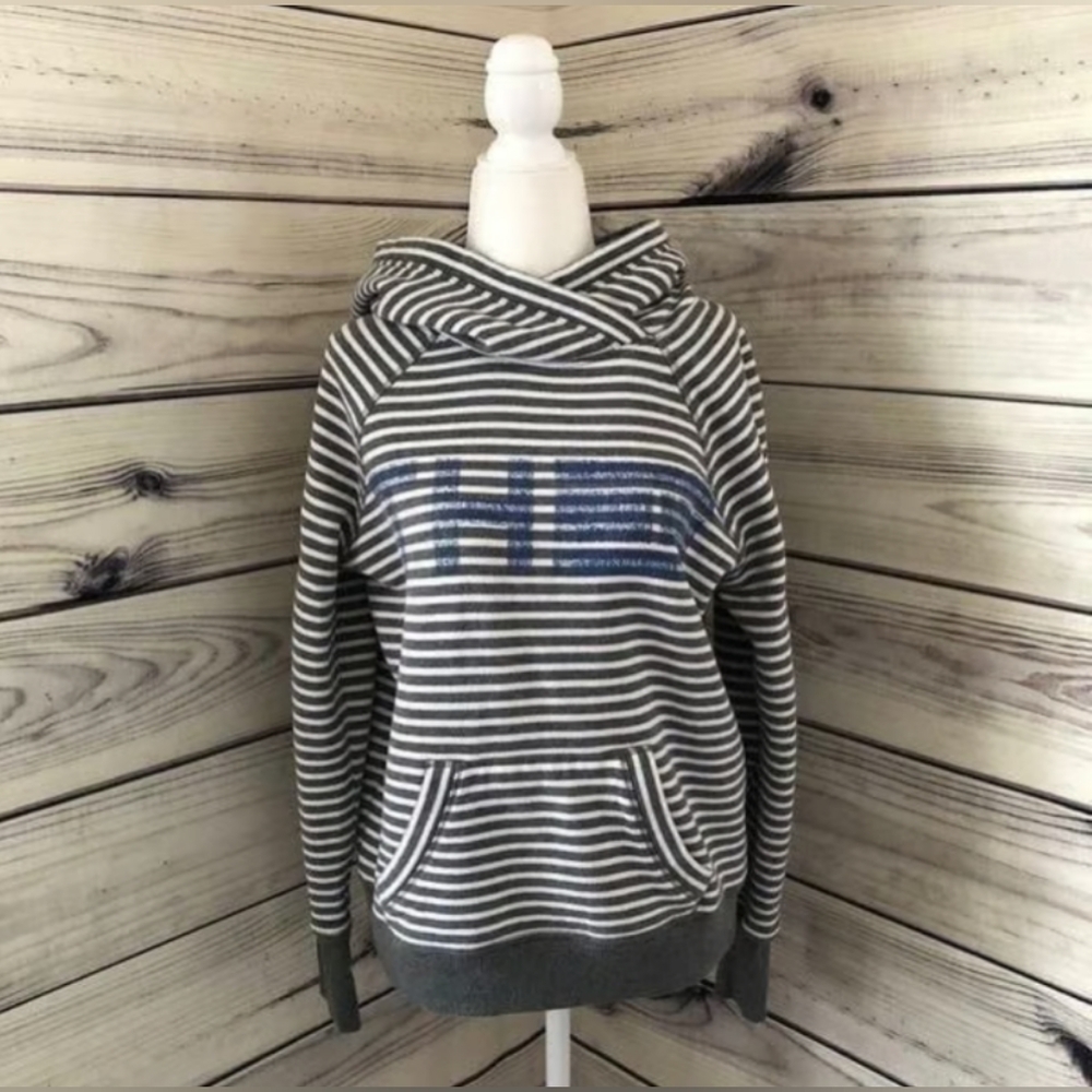 Striped Gray and Blue Men's Hoodie